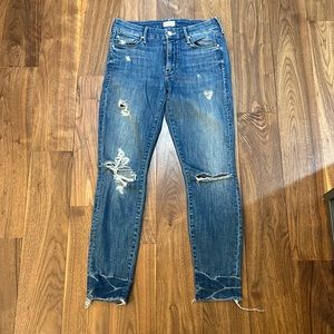 Mother Skinny Ripped Jeans